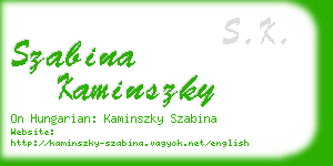 szabina kaminszky business card